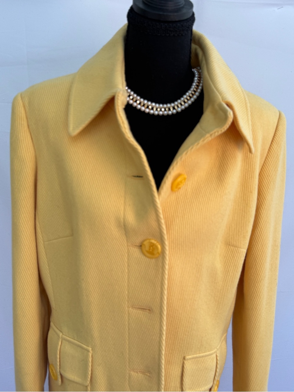 Marvin Richards Pale Yellow Tailored Trench Coat